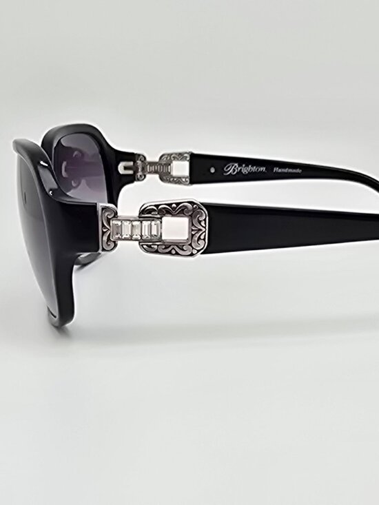 *SOLD*Brighton She’s So Fine Gloss Black Rhinestone Frame Grey Gradient Sunglass - Picture 3 of 16